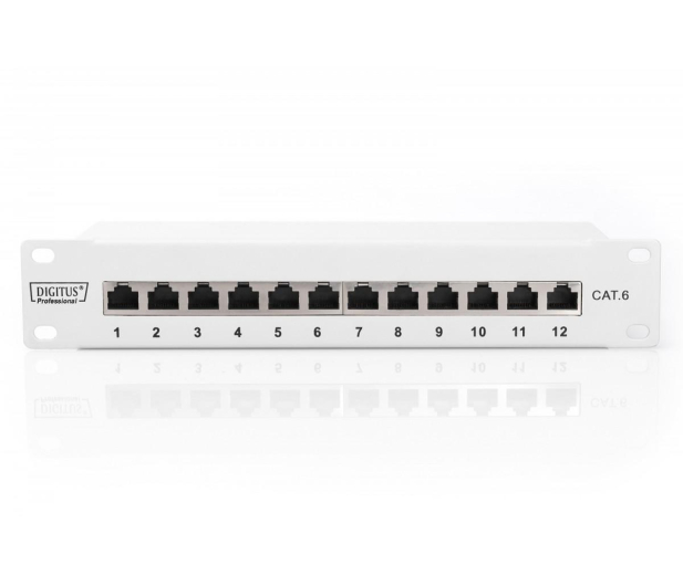 Digitus Patch panel 10 cali 12-portów RJ-45 Kat.6 ekranowany 1U komp - 1385374 - zdjęcie